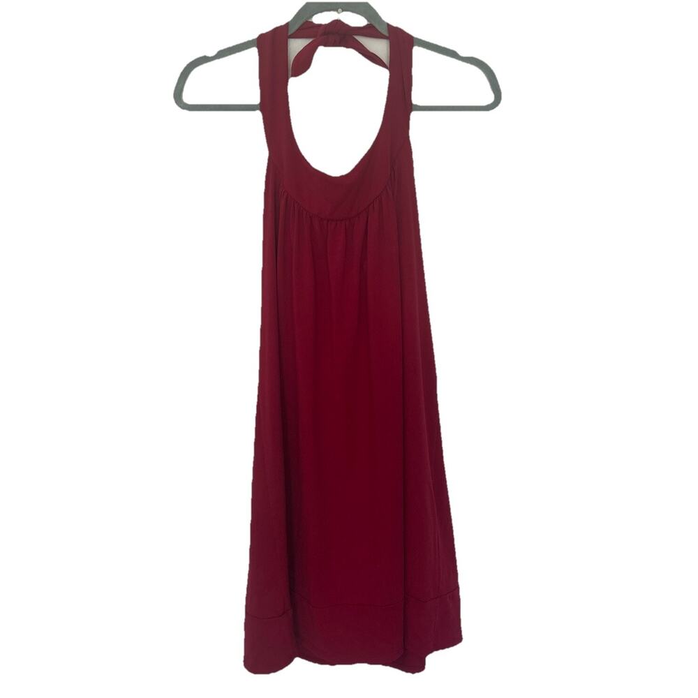 Susana Monaco Red Halter Dress Small Sleeveless Stretch Above Knee USA Made